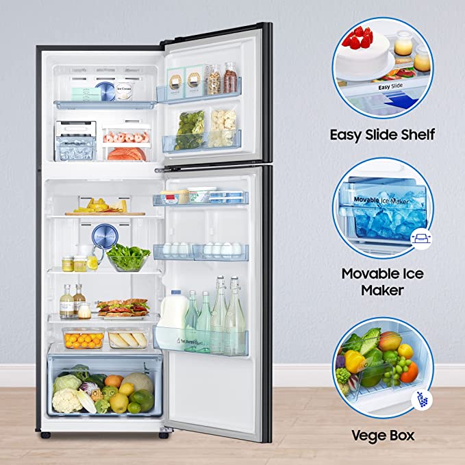 Samsung 322 L 2 Star Convertible 5In1, Digital Inverter Frost Free Double Door Refrigerator (RT37C4512BX/HL, Luxe Black 2023 Model) Samsung 322 L 2 Star Convertible 5In1, Digital Inverter Frost Free Double Door Refrigerator (RT37C4512BX/HL, Luxe Black 2023 Model)